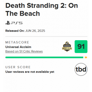 <b>《死亡搁浅2》M站91分！获M站必玩认证！</b>